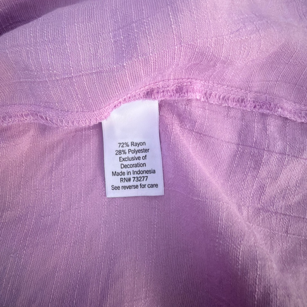 LC Lauren Conrad Lilac Flutter Sleeve Blouse Size XL Soft Romantic Top - Picture 7 of 8